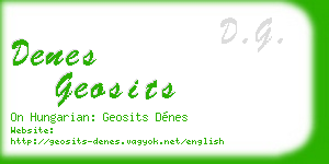 denes geosits business card